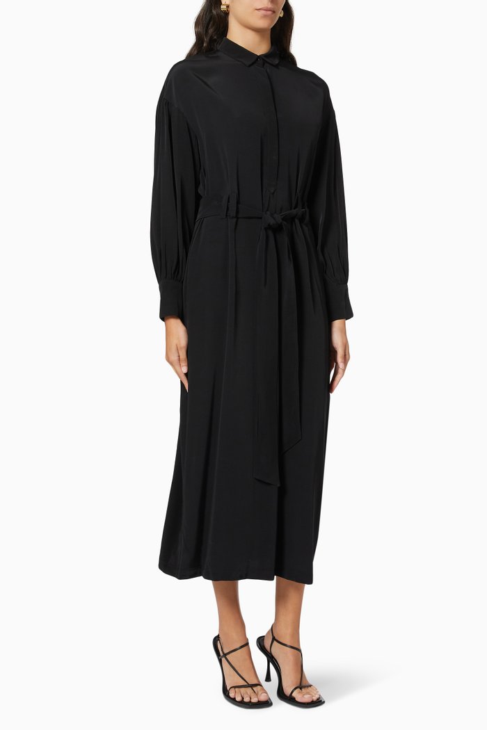 

Shirt Dress in Viscose, Black