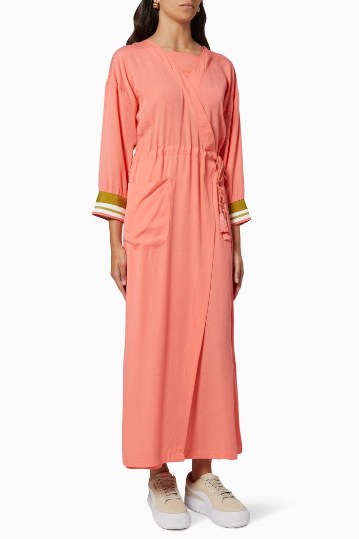 

Wrap Dress in Tencel, Pink