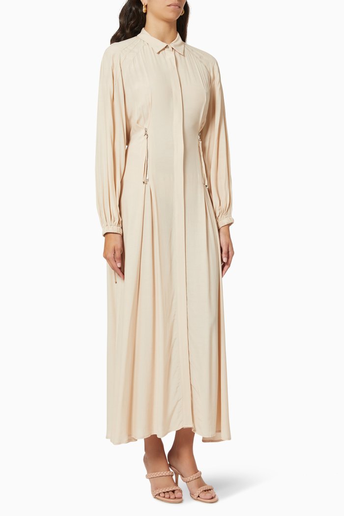 

Long Sleeve Dress in Viscose, Neutral