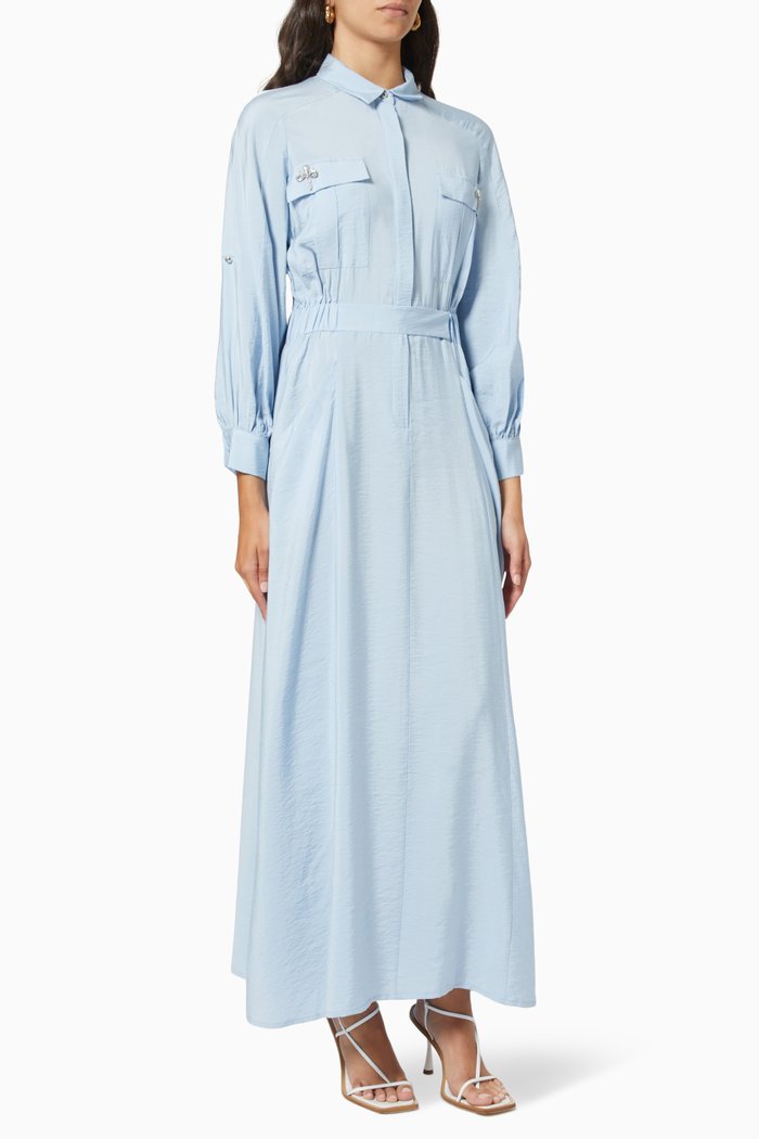 

Shirt Dress in Viscose, Blue