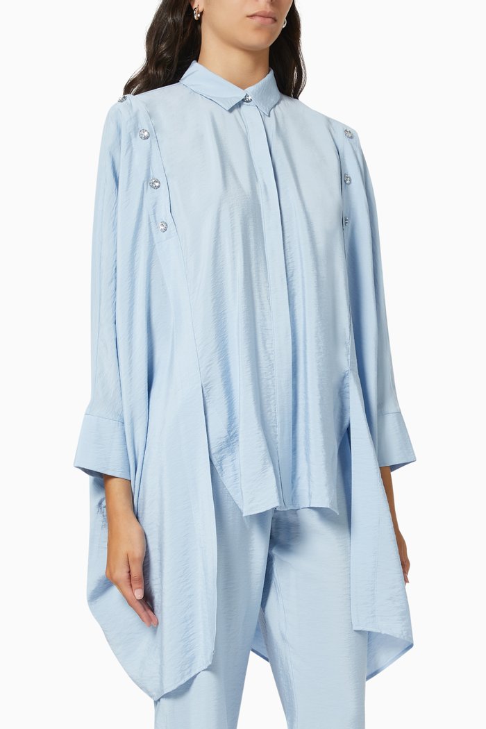 

High Low Tunic in Viscose, Blue
