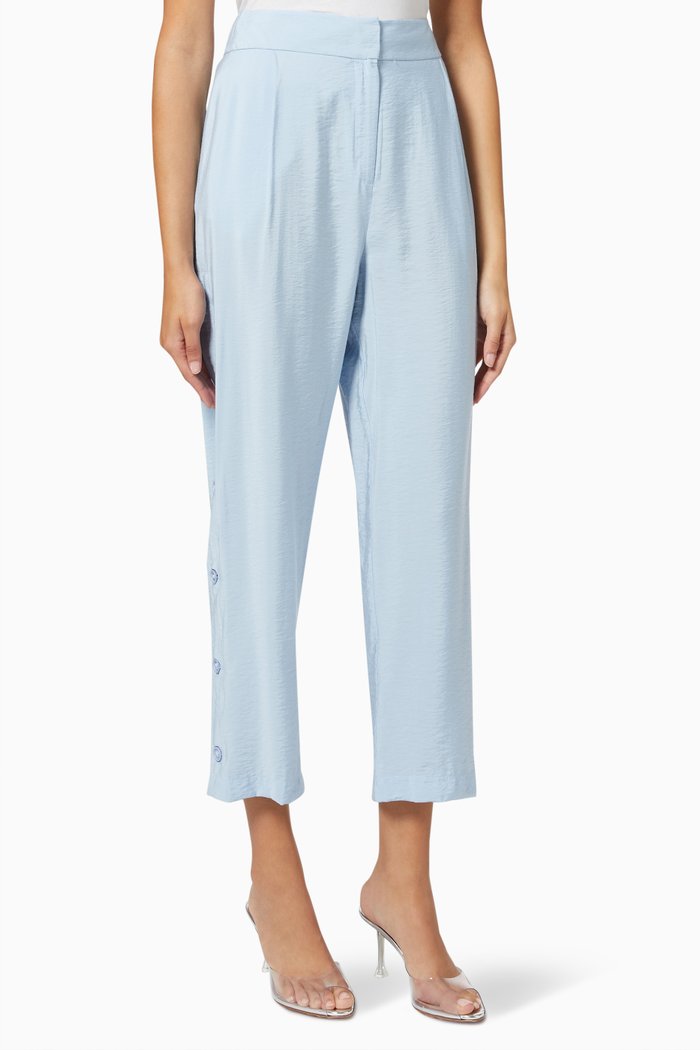 

Button Seam Pants in Viscose, Blue