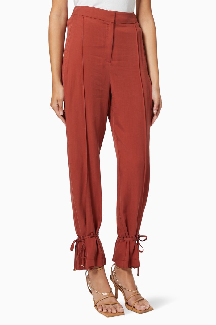 

Slouchy Pants in Tencel, Brown