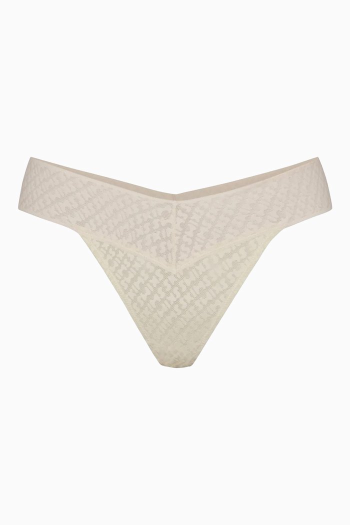 

Logo Thong in Mesh, White