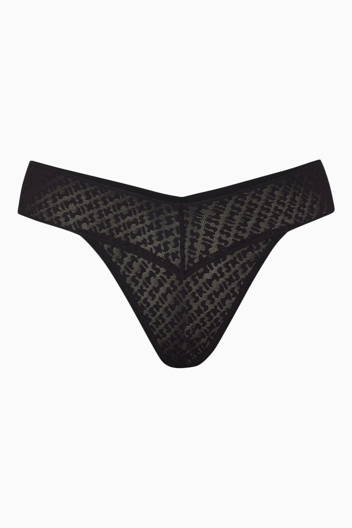 

Mesh Logo Thong, Black