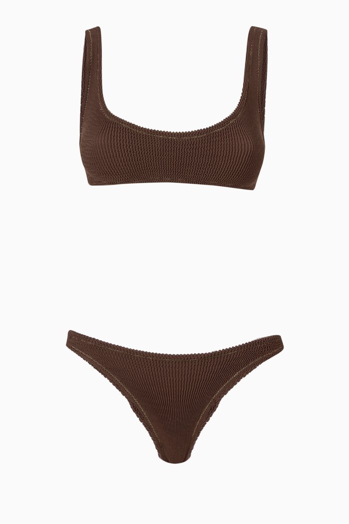 

Ginny Crinkle Bikini Set, Brown