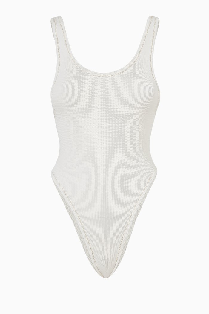 

Ruby Scrunch One-Piece Swimsuit, White