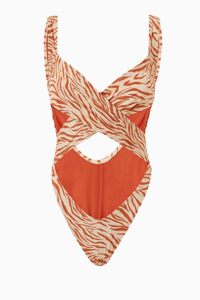 

Exotica Print One-Piece Swimsuit, Neutral
