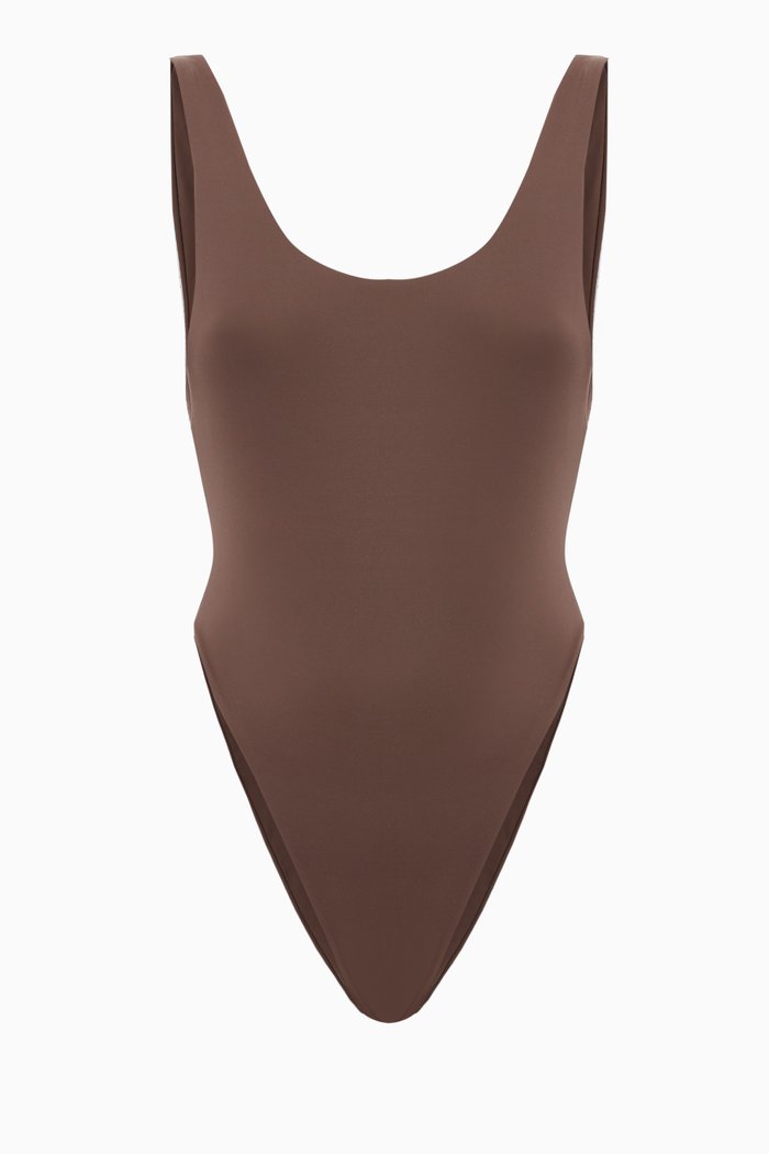 

Funky One-Piece Swimsuit, Brown