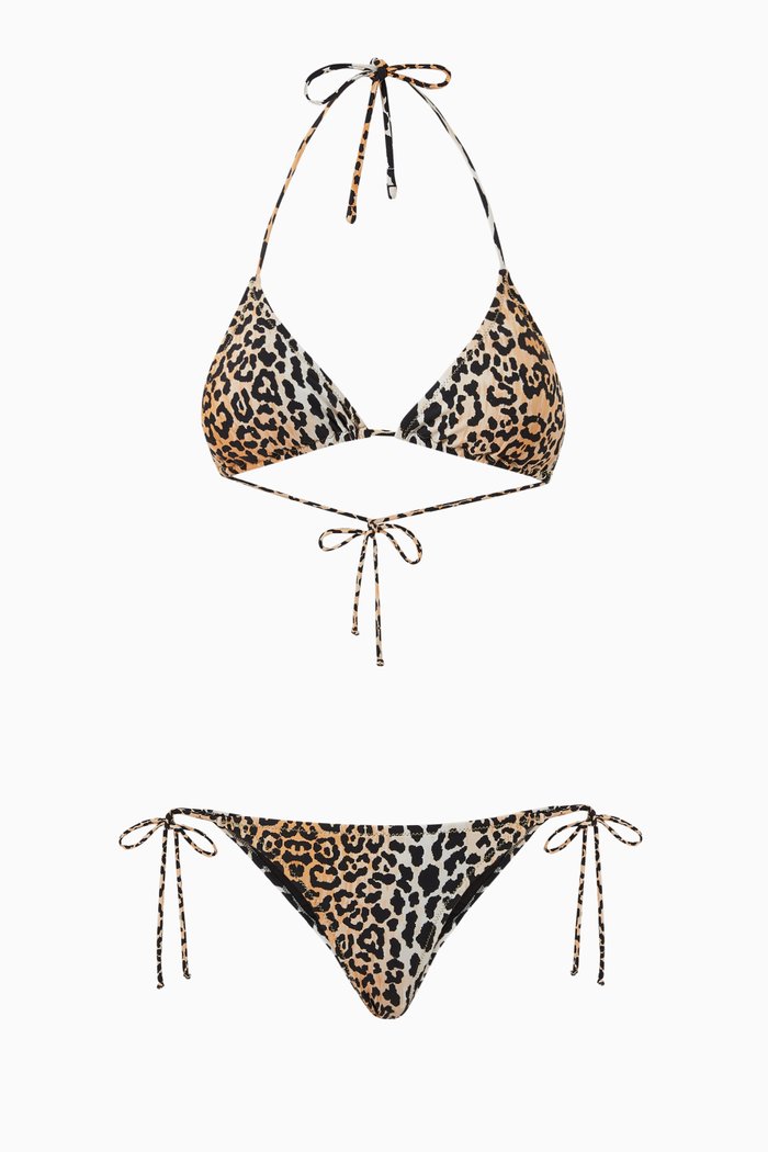 

Love Triangle Bikini Set in Stretch Nylon, Brown