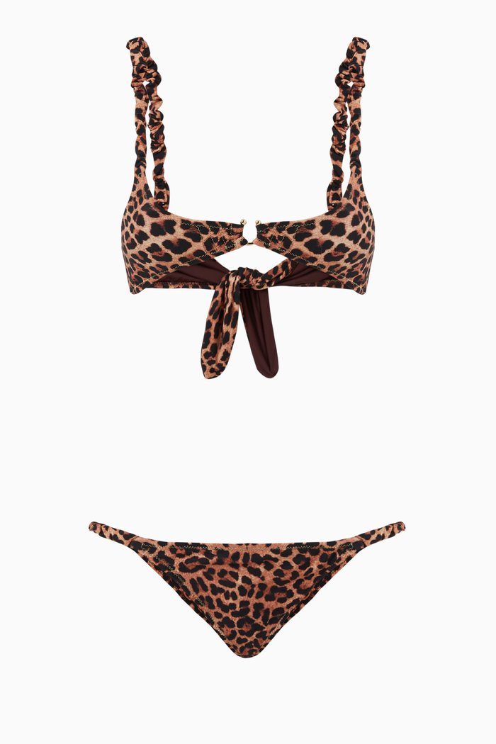 

Luca Bikini Set in Stretch Nylon, Brown