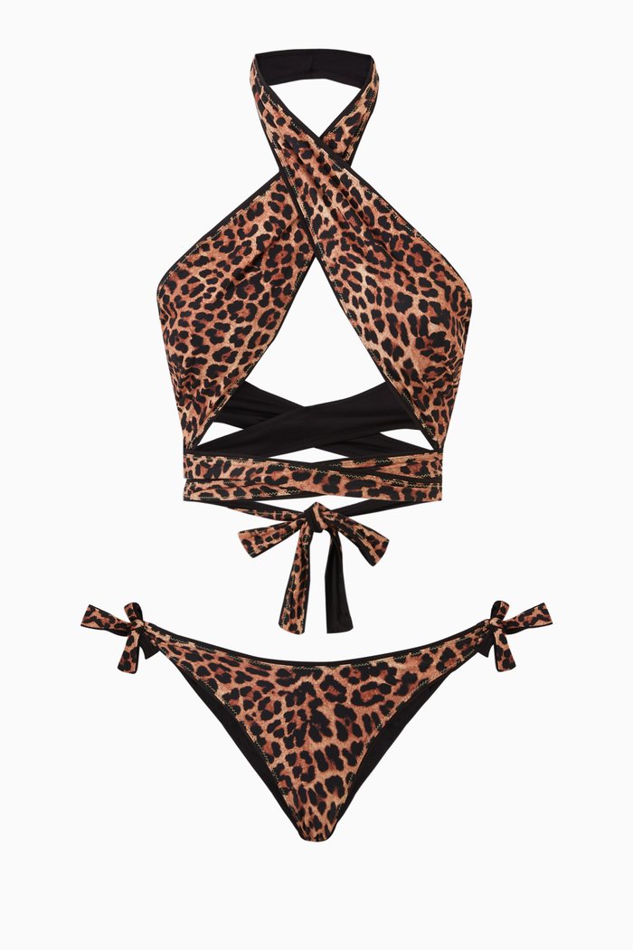 

Showhorse Bikini Set in Regenerated Nylon, Brown