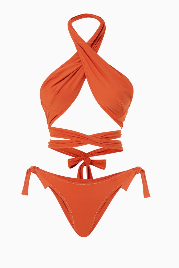 

Showhorse Bikini Set in Regenerated Nylon, Orange