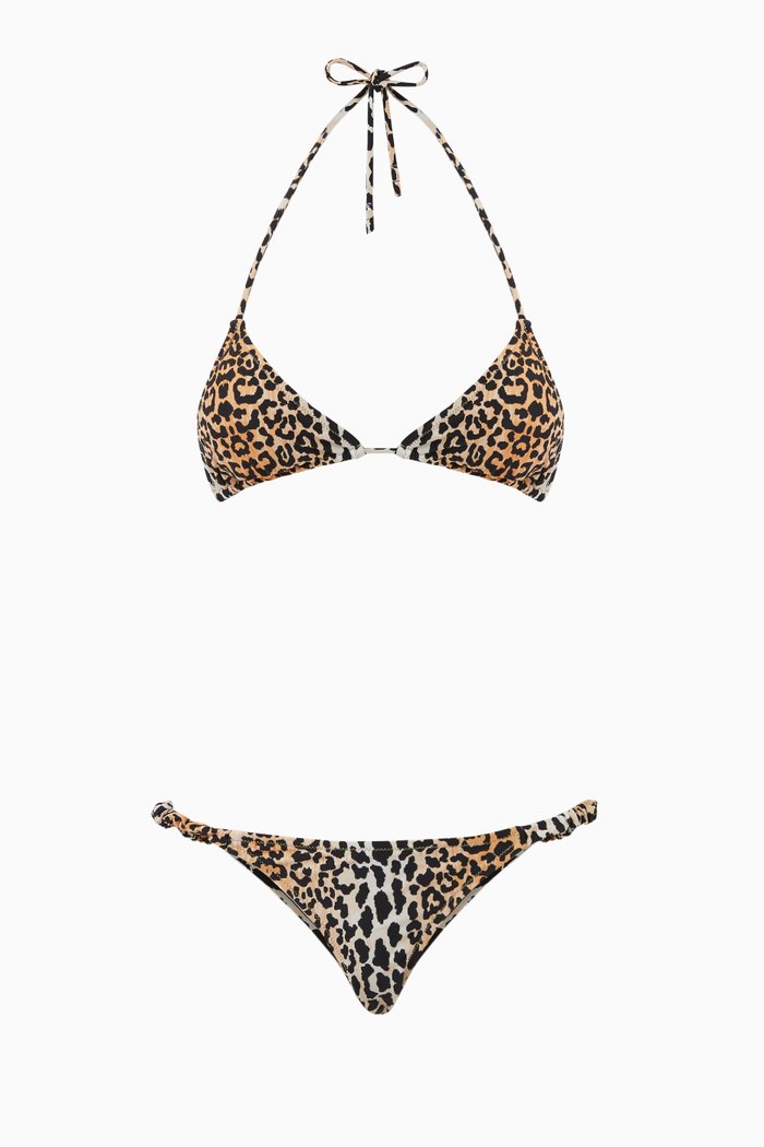 

Scrunchie Bikini Set in Stretch Nylon, Brown