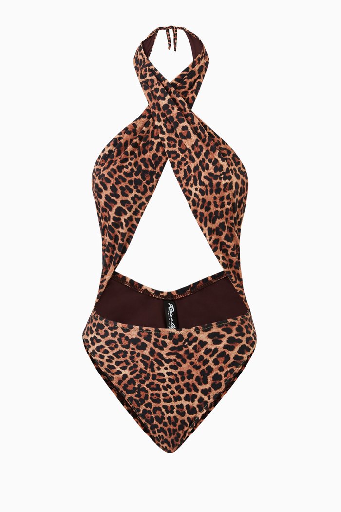 

Italian Stallion Trikini in Stretch Nylon, Brown