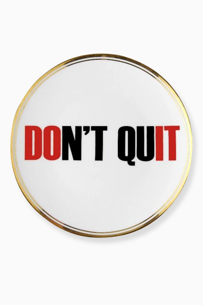 Don't Quit Plate in Porcelain, Multicolour