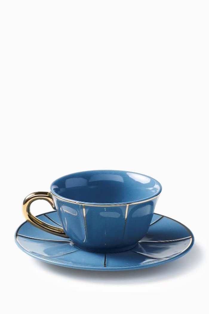 

Tea Cup and Saucer Set, Blue