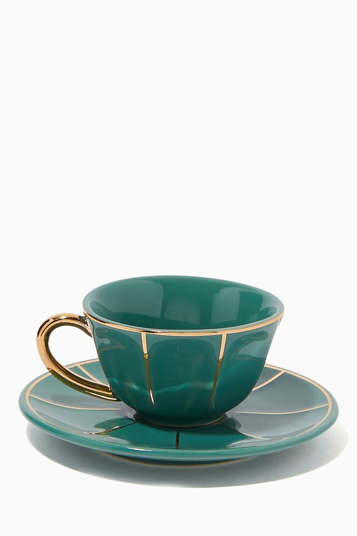 

Espresso Cup and Saucer Set, Green