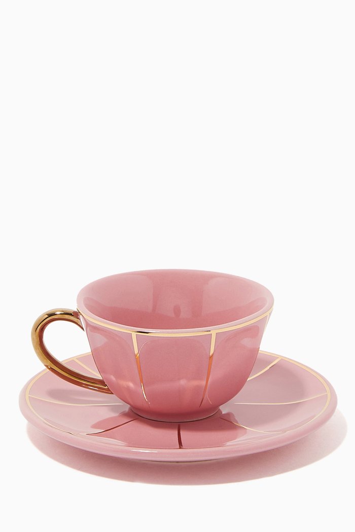 

Espresso Cup and Saucer Set, Pink