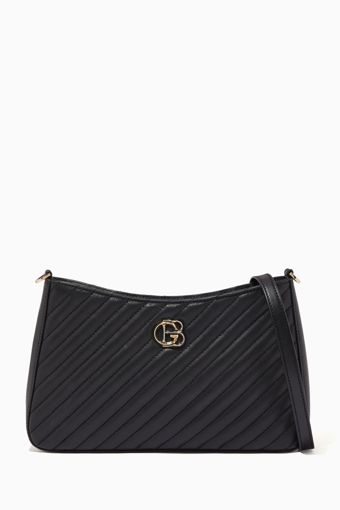 

Serena Shoulder Bag in Quilted Leather, Black