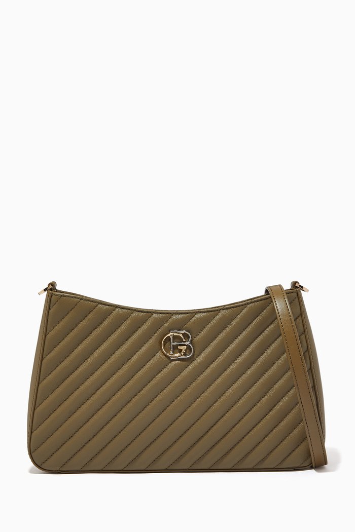 

Serena Shoulder Bag in Quilted Leather, Green