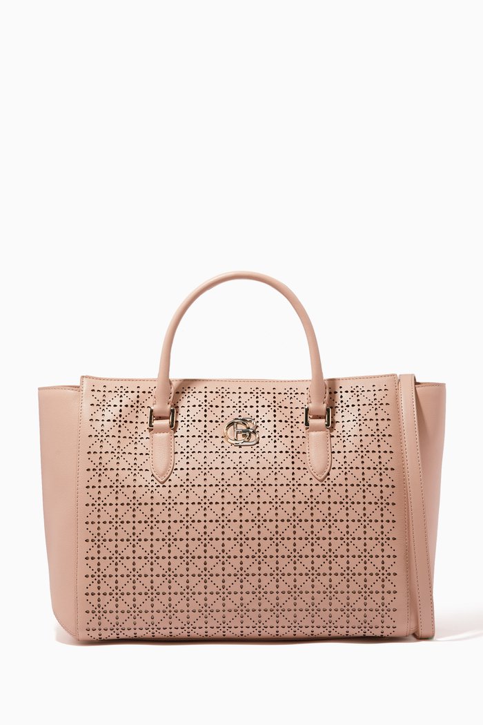 

Julia Handbag in Laser-cut Leather, Neutral