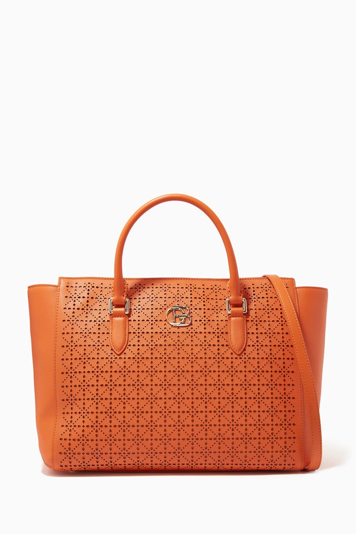 

Julia Handbag in Laser-cut Leather, Orange