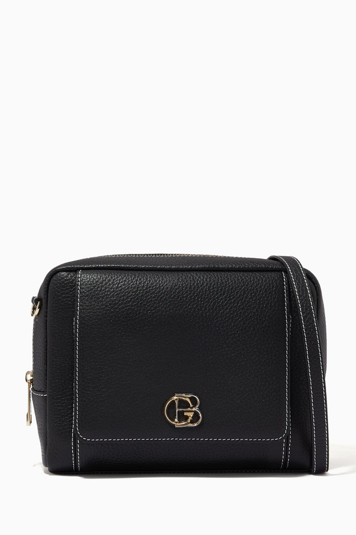 Helena Shoulder Bag in Leather, Black