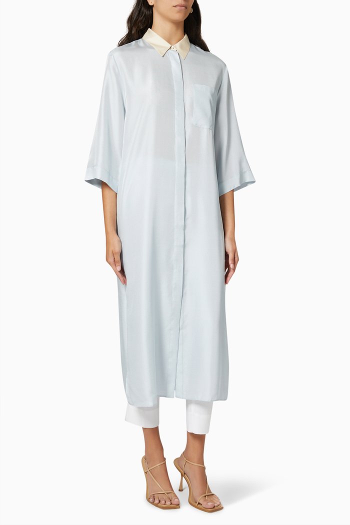 

Shirt Tunic in Silk, Blue
