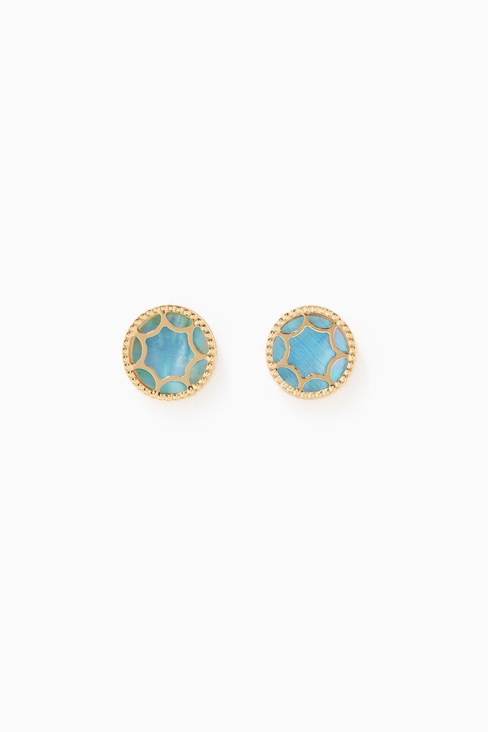 

Amelia Roma Mother of Pearl Stud Earrings in 18kt Yellow Gold