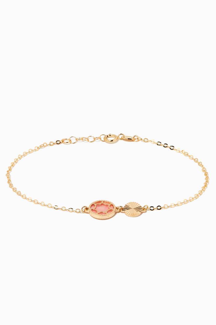 Amelia Roma Mother of Pearl Bracelet in 18kt Yellow Gold