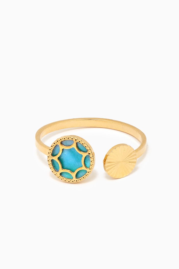 

Amelia Roma Mother of Pearl Open Ring in 18kt Yellow Gold