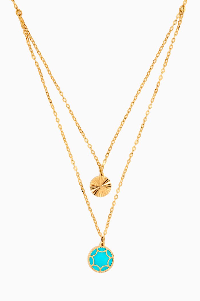 

Amelia Roma Mother of Pearl Two Layer Necklace in 18kt Yellow Gold