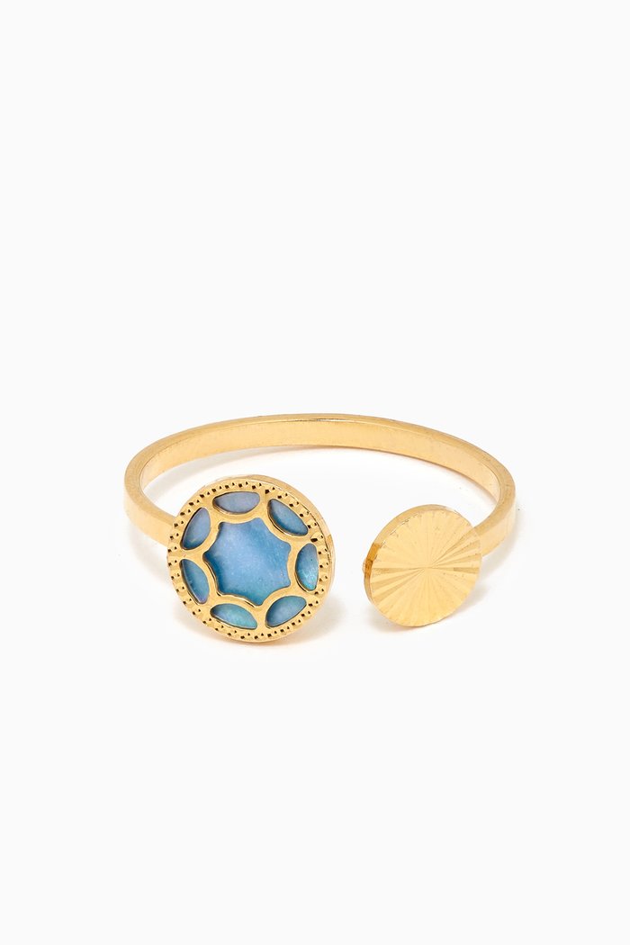 

Amelia Roma Mother of Pearl Ring n 18kt Yellow Gold