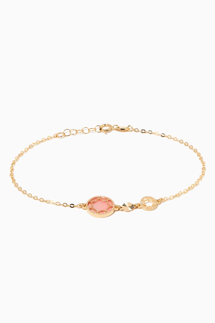 Amelia Roma Mother of Pearl Bracelet in 18kt Yellow Gold