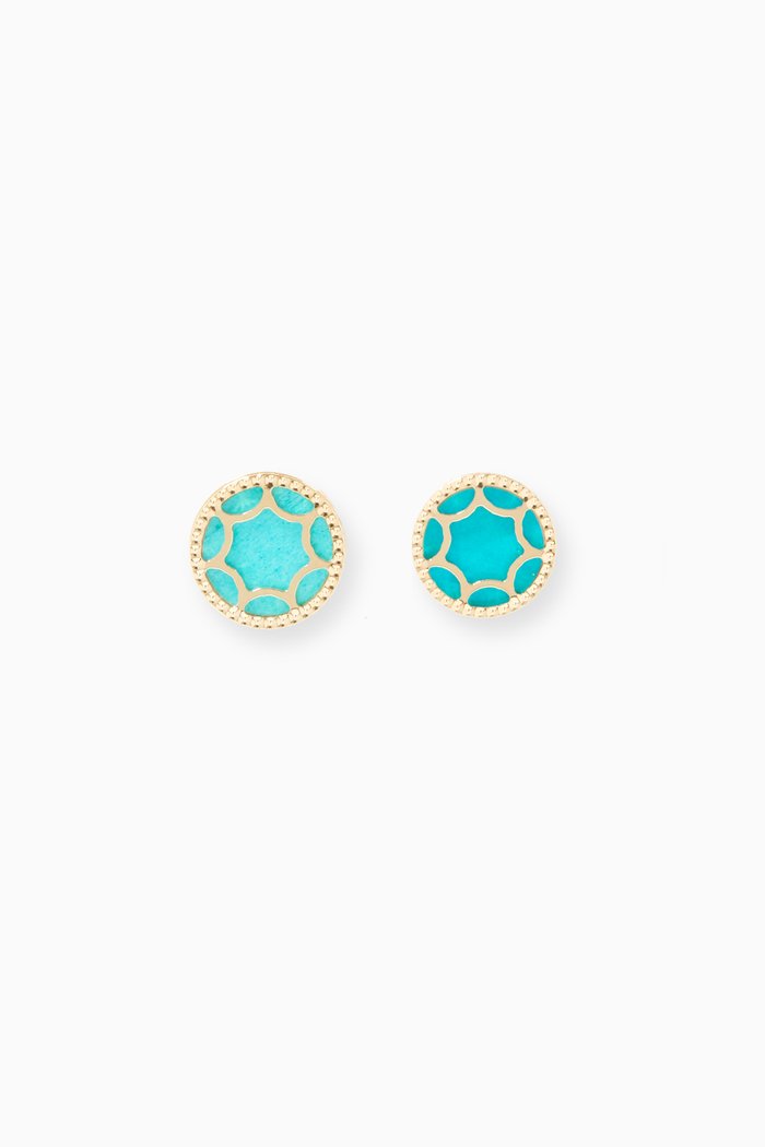 

Amelia Roma Mother of Pearl Stud Earrings in 18kt Yellow Gold