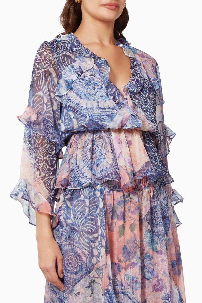 

Ayat Ruffle Top, Blue