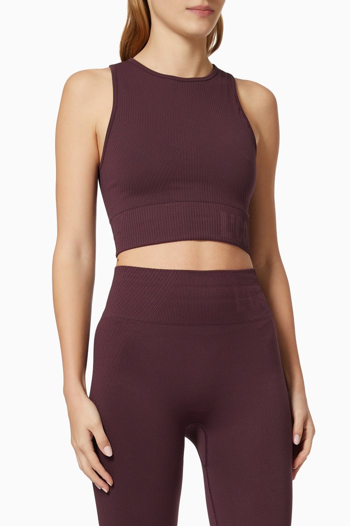 

Serenity Seamless Tank Top in Nylon, Burgundy
