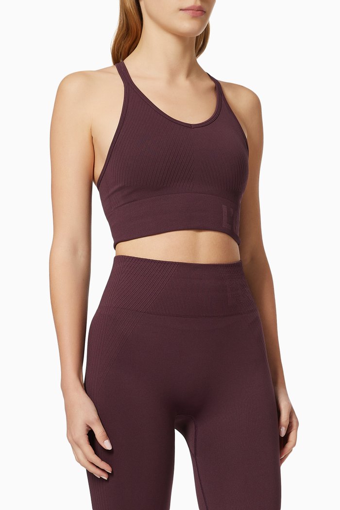Serenity Seamless Bra in Nylon, Burgundy