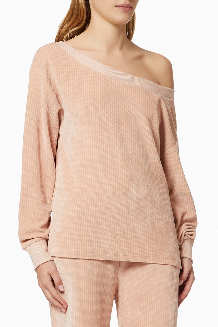 

The Feels Top in Velour, Neutral