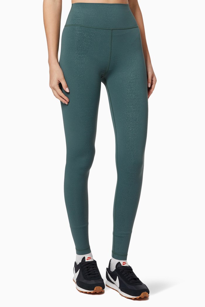 

Untamed Crocodile Print Leggings in Nylon, Green