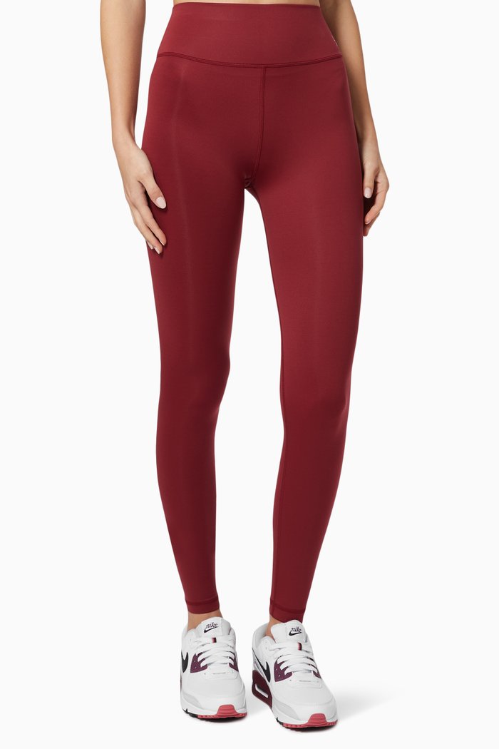 Untamed Lace Up Leggings in Nylon, Red