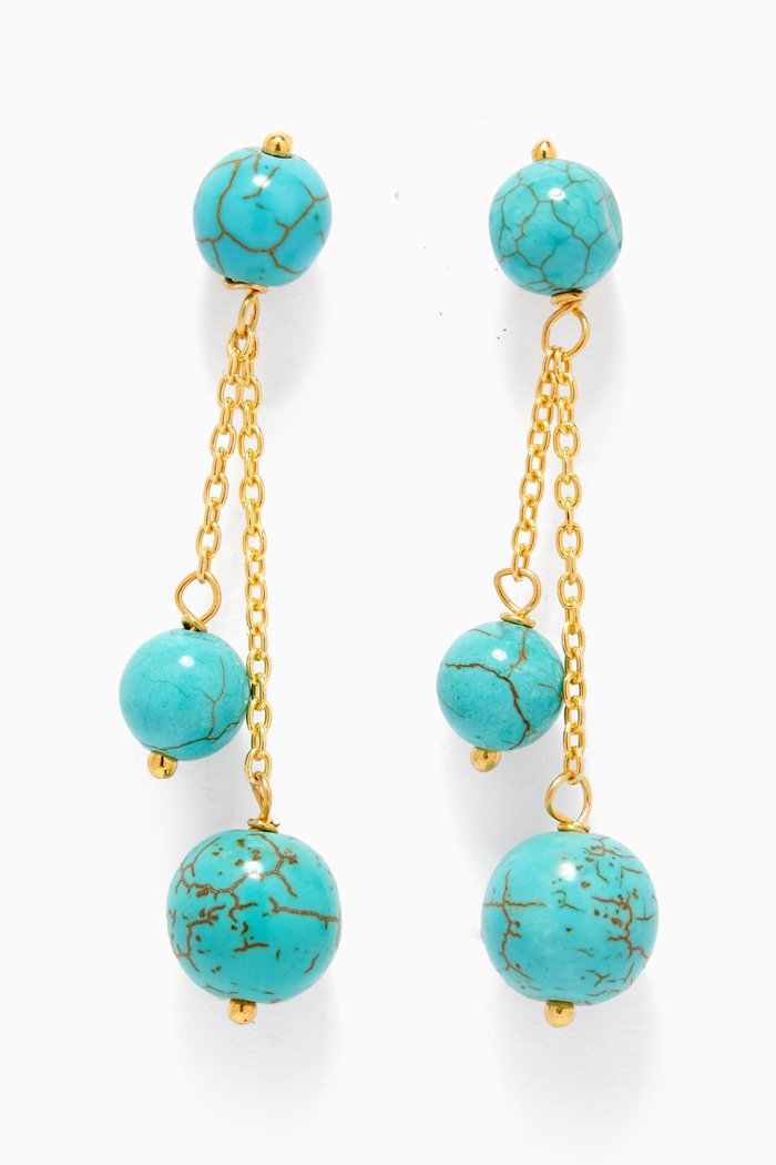 

Fajr Tassel Earrings in 18kt Gold Plated Sterling Silver, Blue