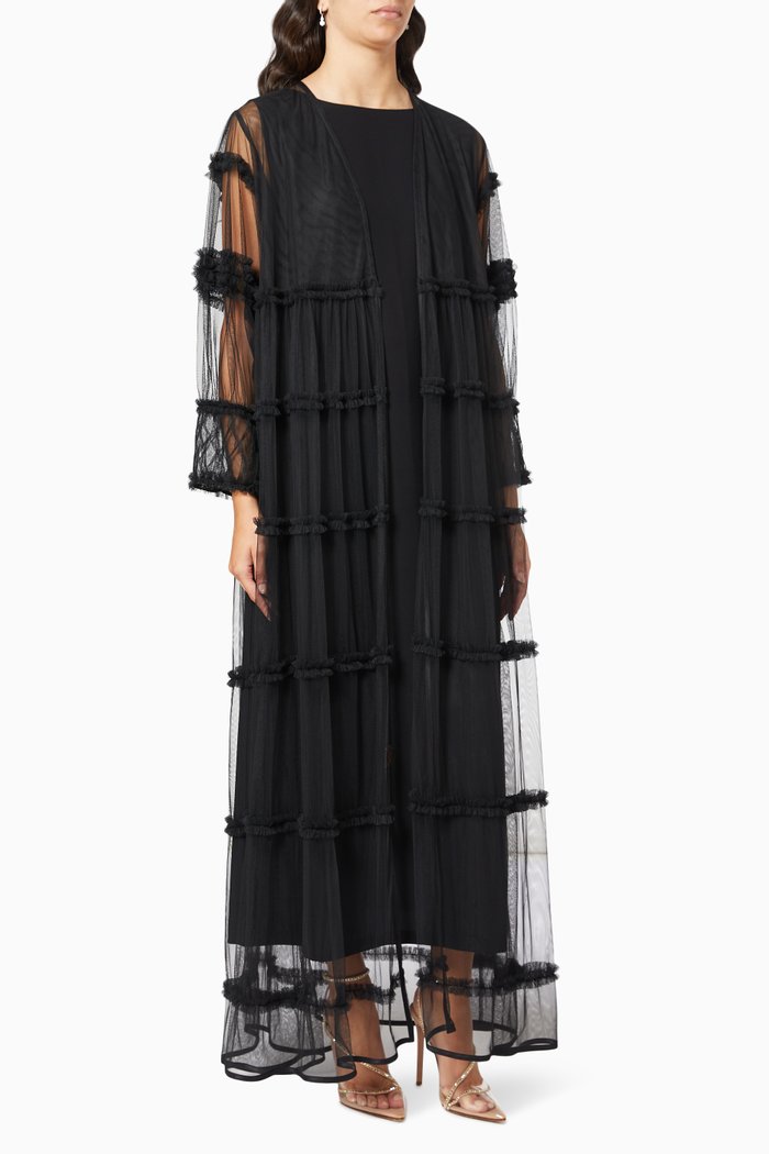 

Briar Wedding Abaya in Tulle, Black