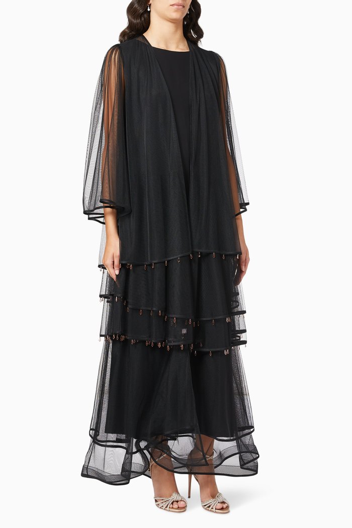 

Malia Layered Abaya, Black