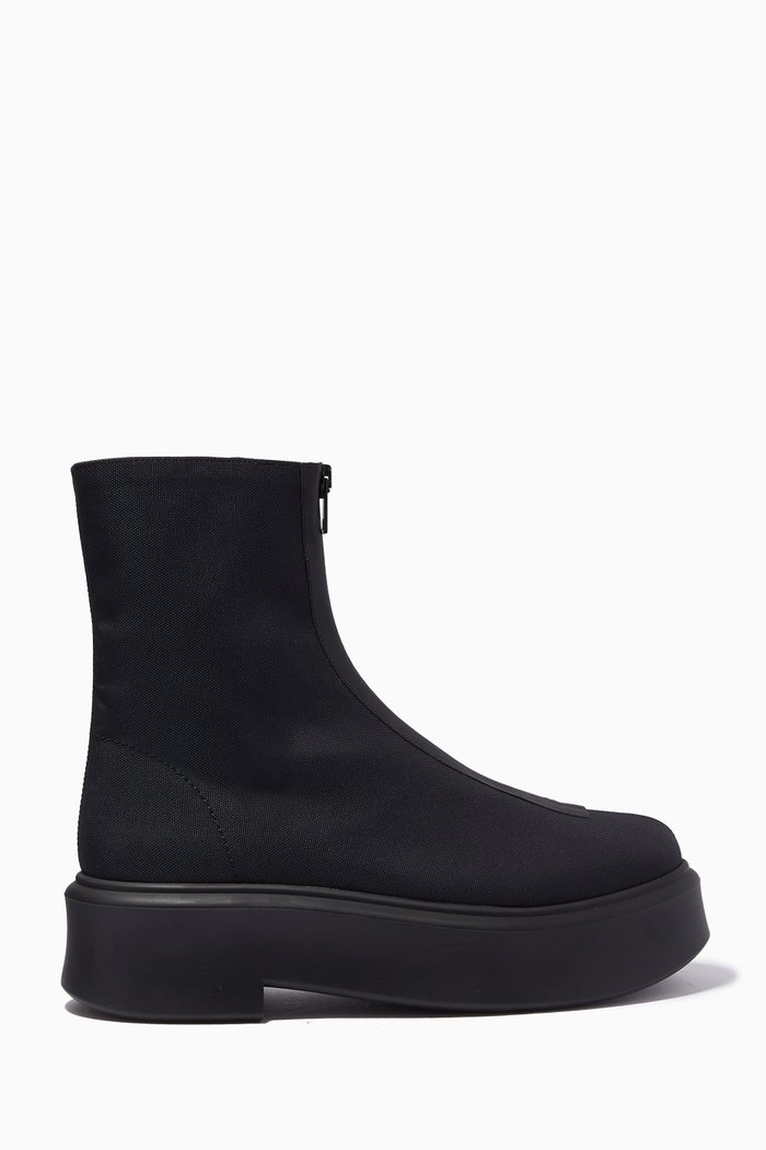 

Zipped Boots in Nylon Canvas, Blue