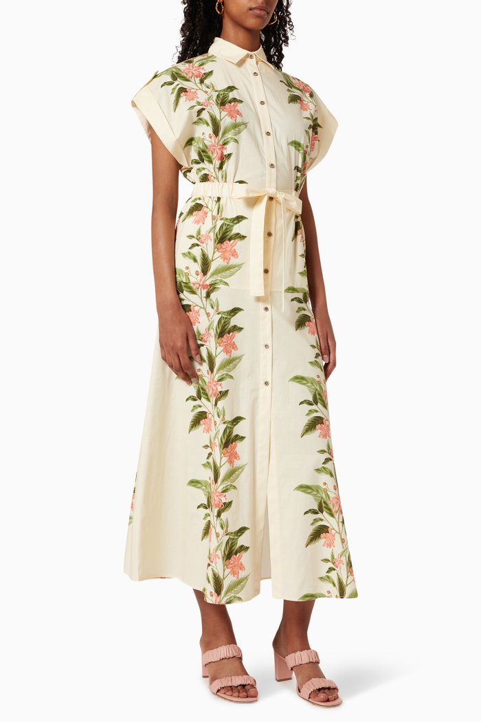 

Sanctuary Midi Shirtdress in Stretch Poplin, Neutral