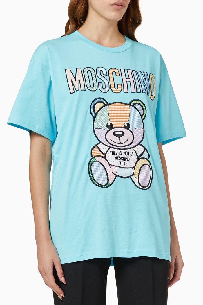

Teddy Patchwork T-shirt in Organic Cotton Jersey, Blue