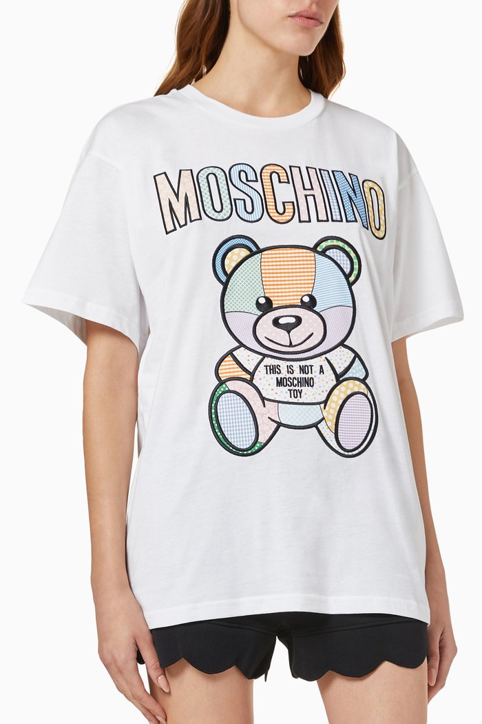 

Teddy Patchwork T-shirt in Organic Cotton Jersey, White
