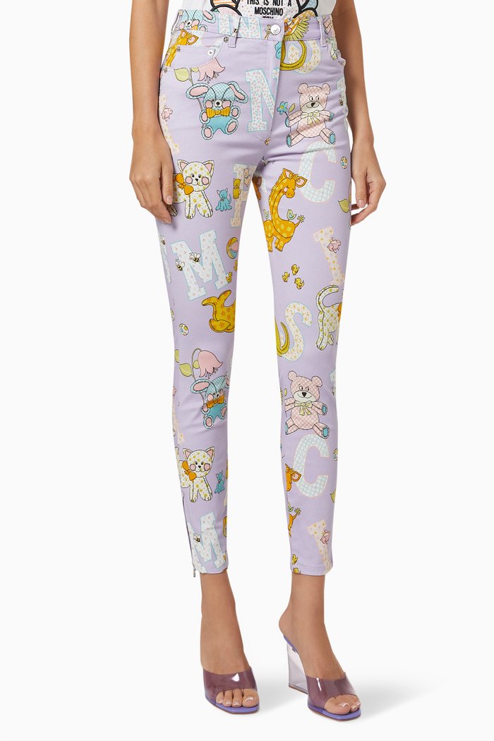 Circus Logo Trousers in Gabardine, Purple